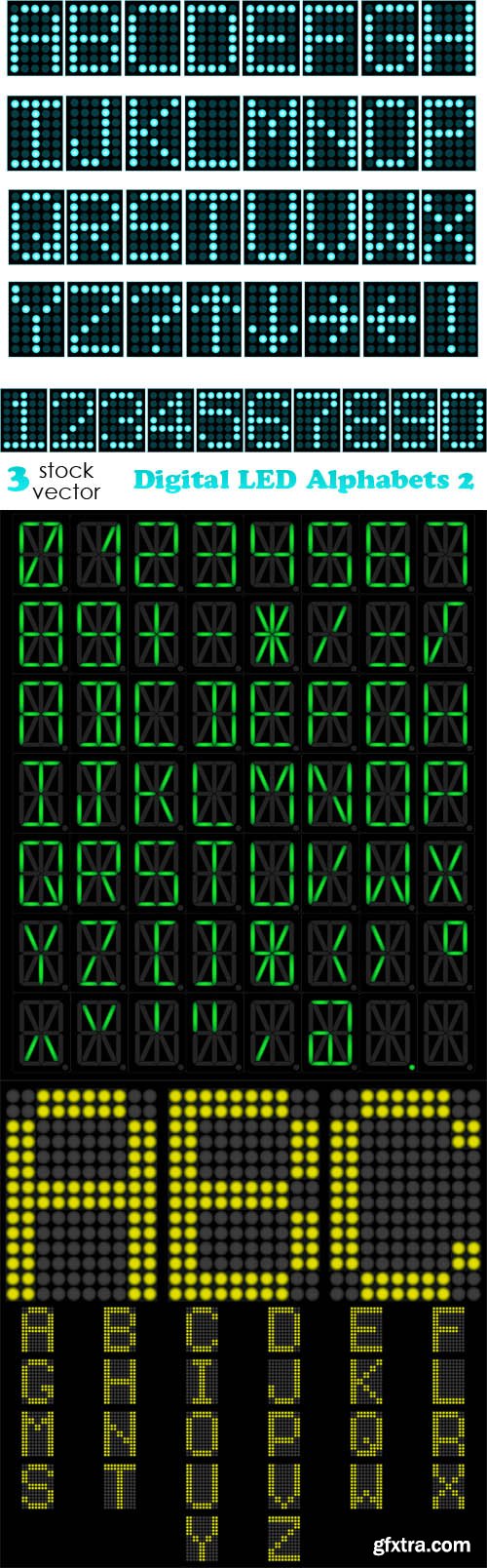 Vectors - Digital LED Alphabets 2
