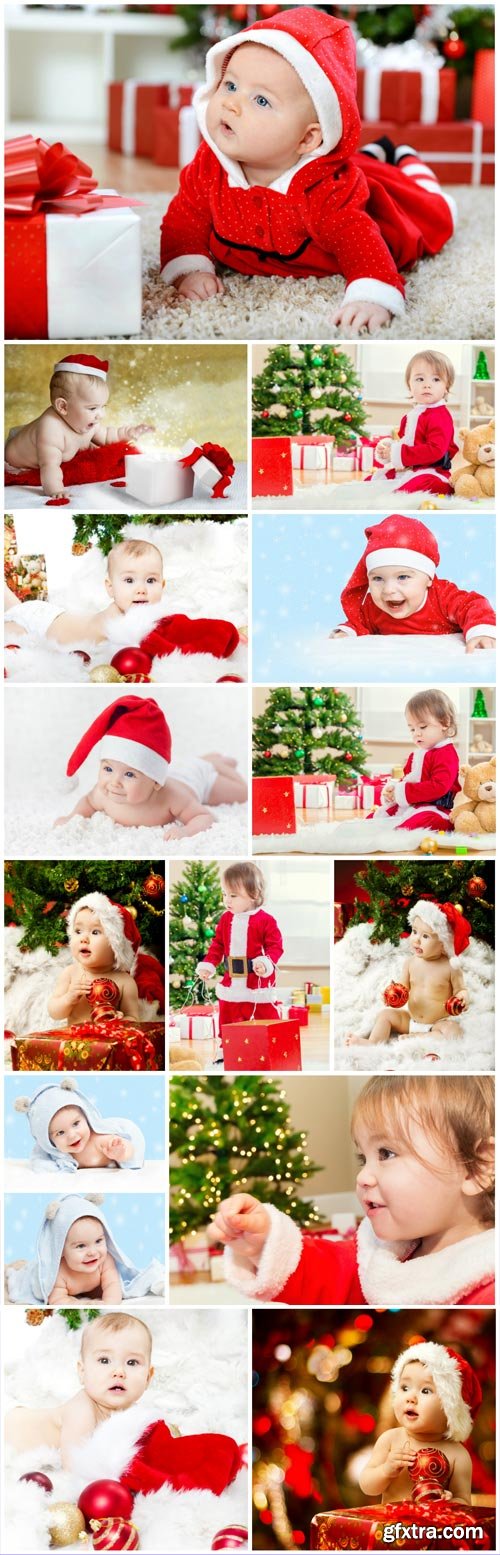 Little kids, Christmas and New Year - stock photos