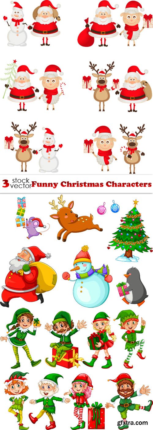Vectors - Funny Christmas Characters