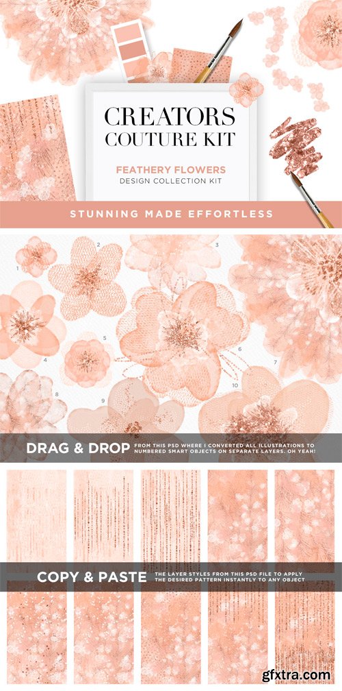 CM 374096 - Feathery Flowers Couture Design Kit