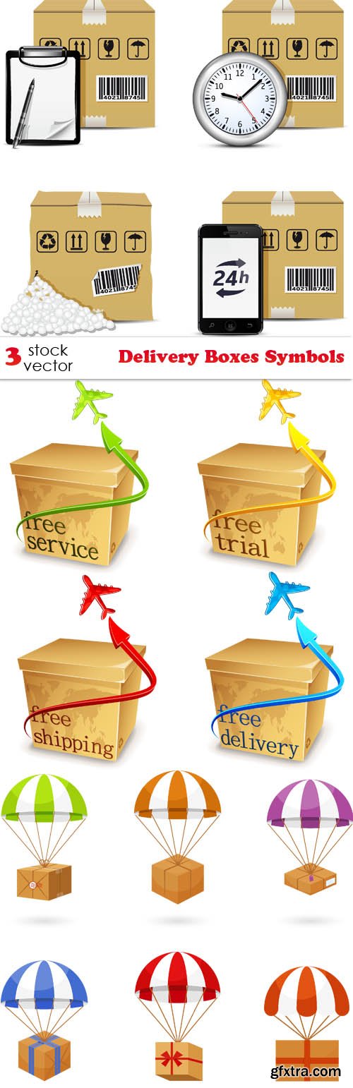 Vectors - Delivery Boxes Symbols
