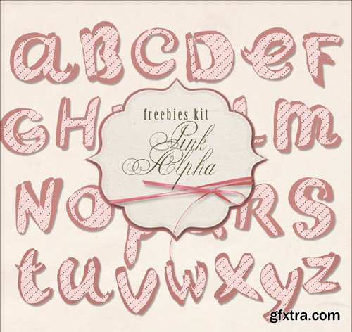 Scrap Kit - Pink Sketch Alphabet