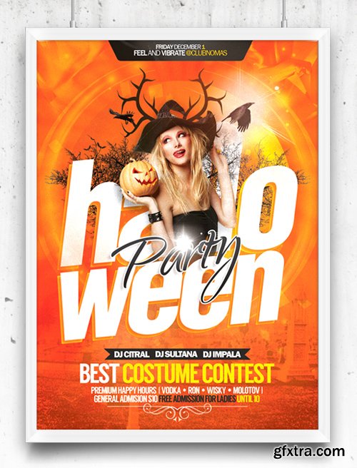 Halloween Celebration Party Flyer PSD Template