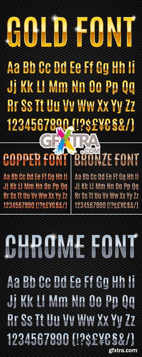 Metal Fonts Vector