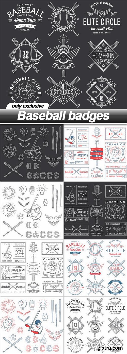 Baseball badges - 9 EPS