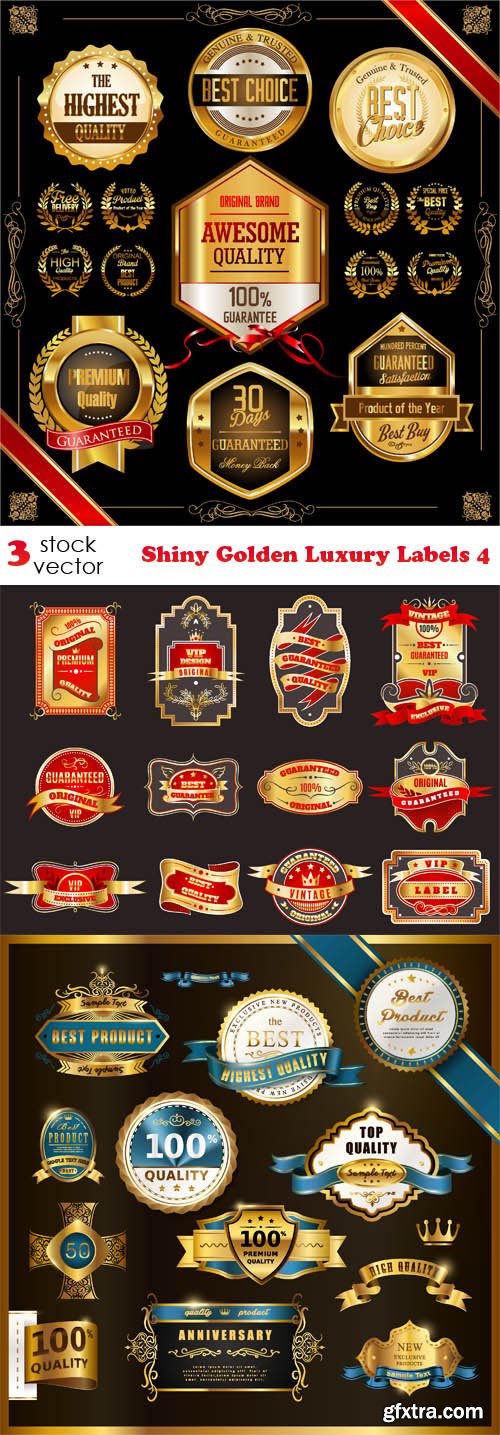 Vectors - Shiny Golden Luxury Labels 4