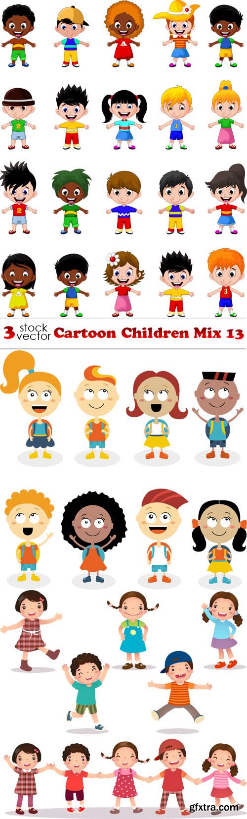 Vectors - Cartoon Children Mix 13