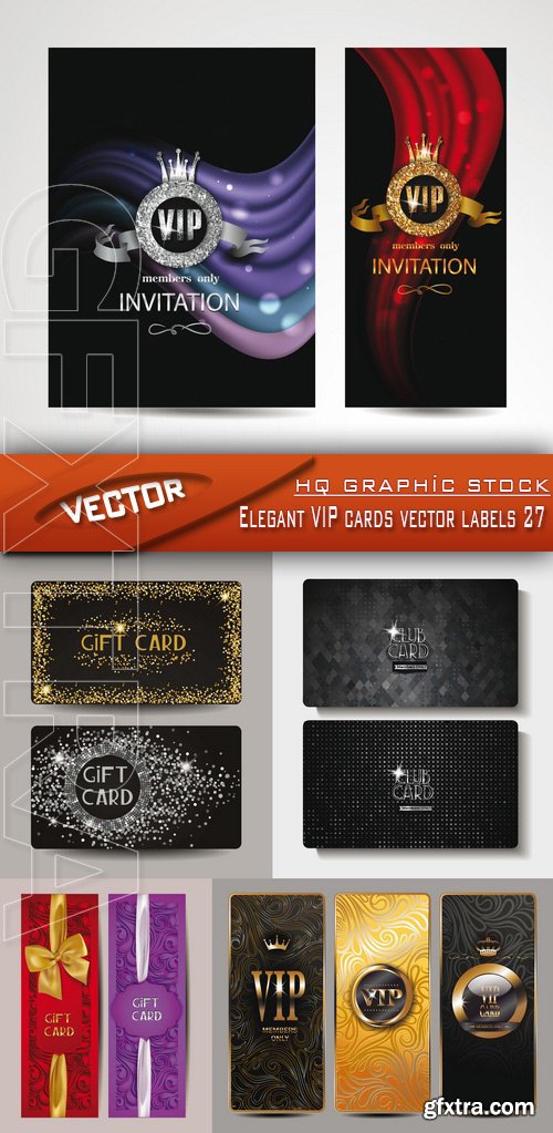 Stock Vector - Elegant VIP cards vector labels 27