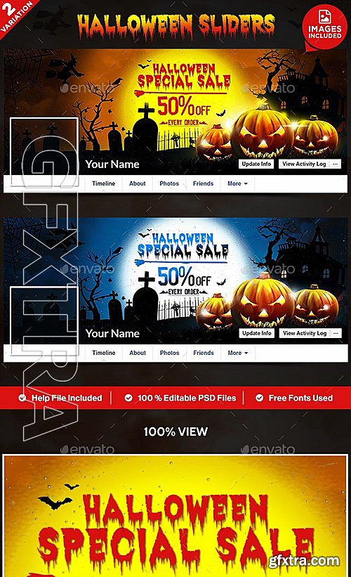GraphicRiver - Halloween Facebook Covers - 2 Designs 13341284