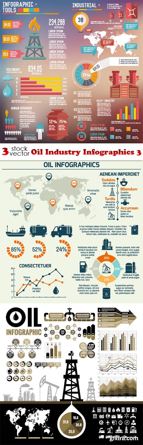 Vectors - Oil Industry Infographics 3