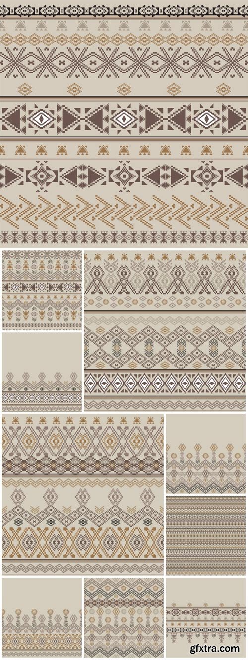 Ethnic patterns, vector backgrounds