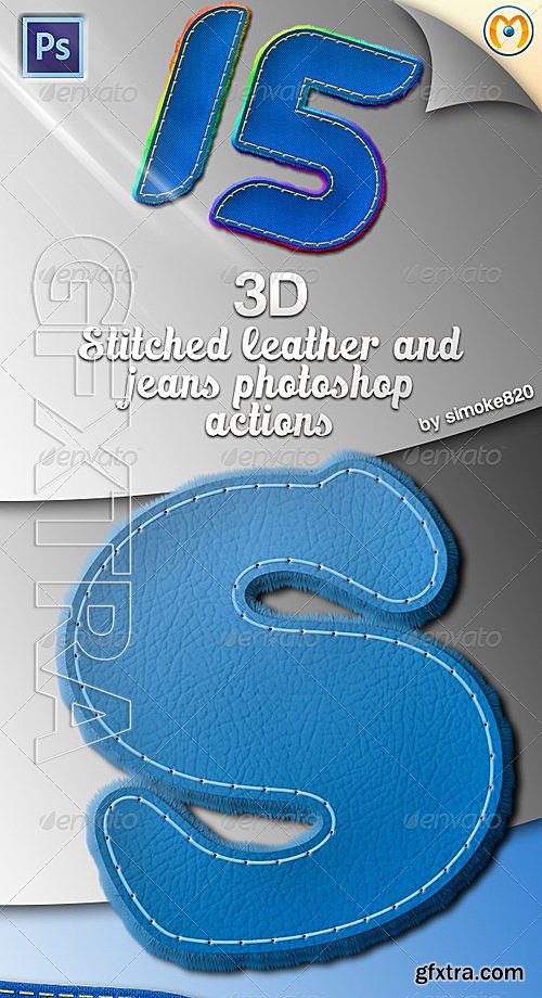GraphicRiver - 3D Stitched Leather & Jeans Photoshop Actions 8431893