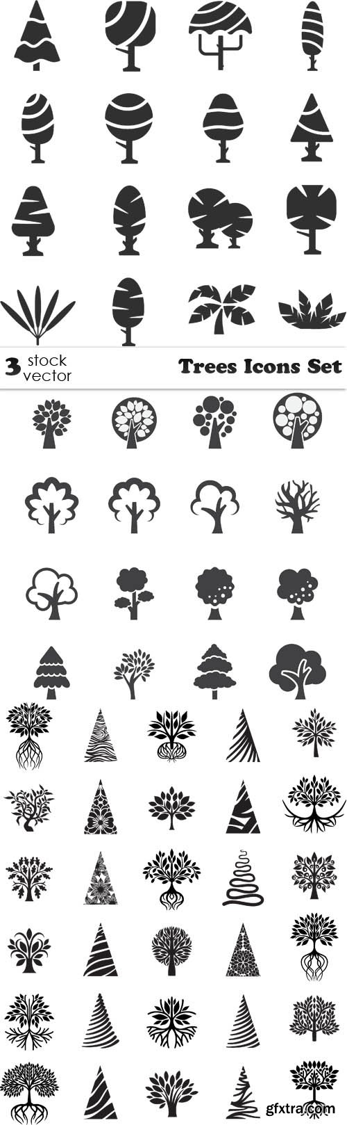 Vectors - Trees Icons Set