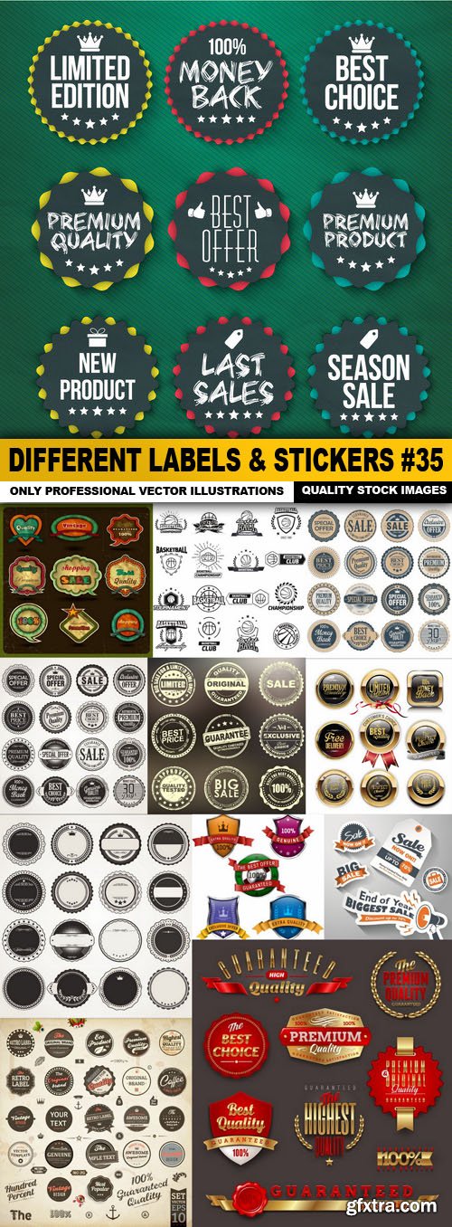 Different Labels & Stickers #35 - 12 Vector