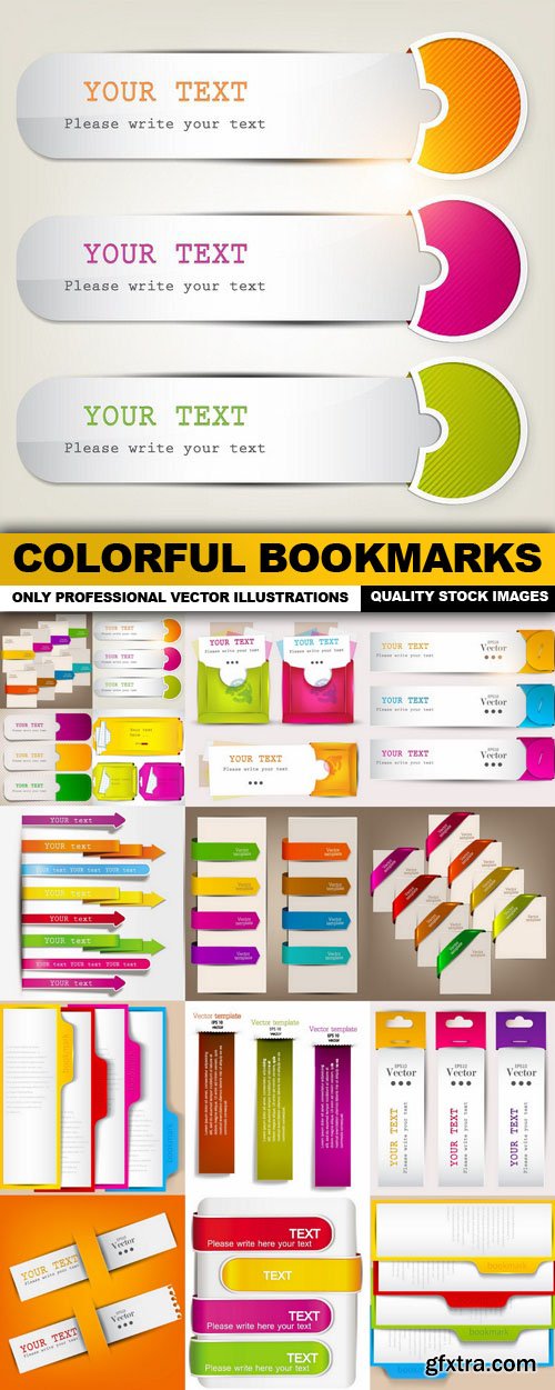 Colorful Bookmarks - 15 Vector