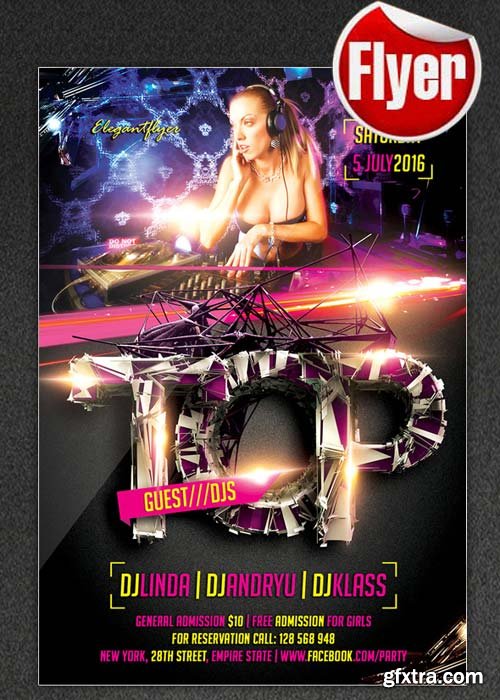 Top Guest DJS FlyerTemplate + Facebook Cover