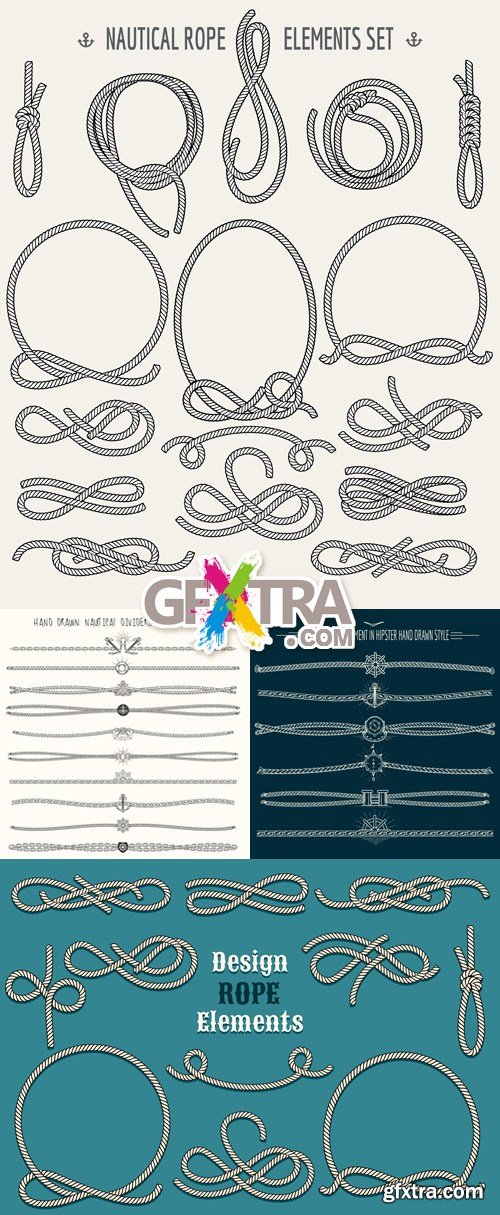Nautical Rope Elements Vector