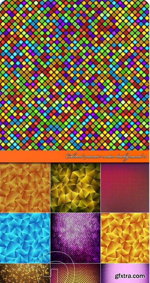 Colored mosaic vector background 11