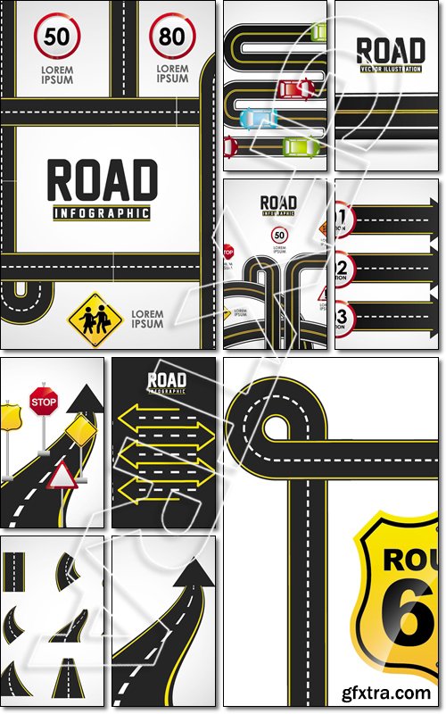 Road infographics design, illustration eps10 graphic - Vector