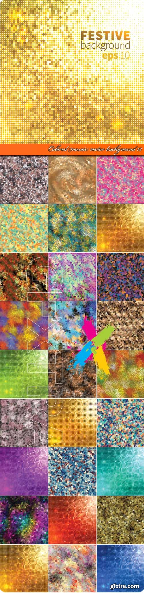 Colored mosaic vector background 12