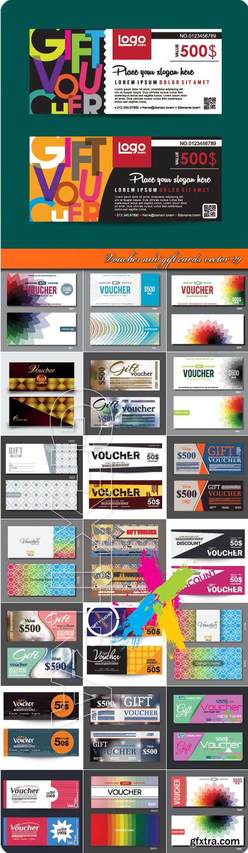 Voucher and gift cards vector 29