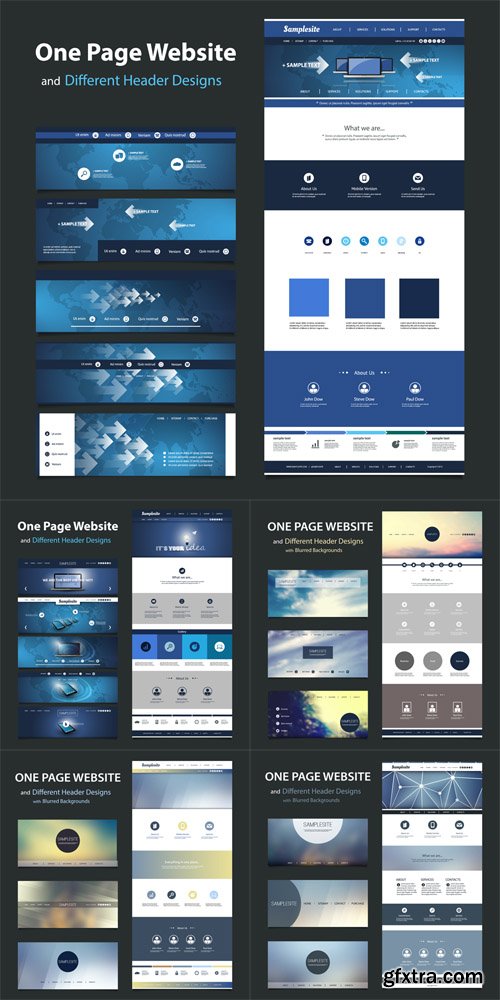 One Page Website Vector Templates