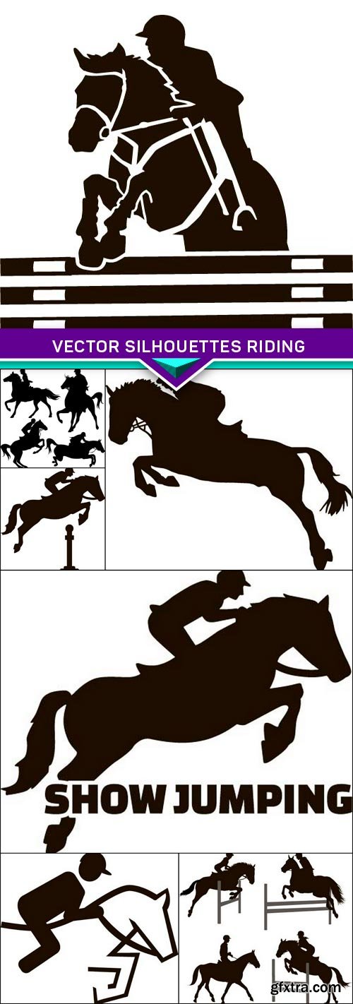 Vector silhouettes Riding 7x EPS
