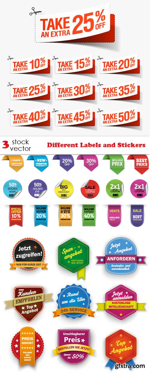 Vectors - Different Labels and Stickers