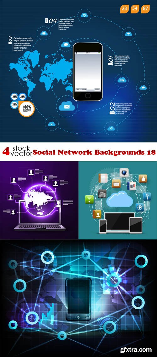 Vectors - Social Network Backgrounds 18