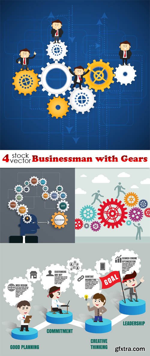 Vectors - Businessman with Gears