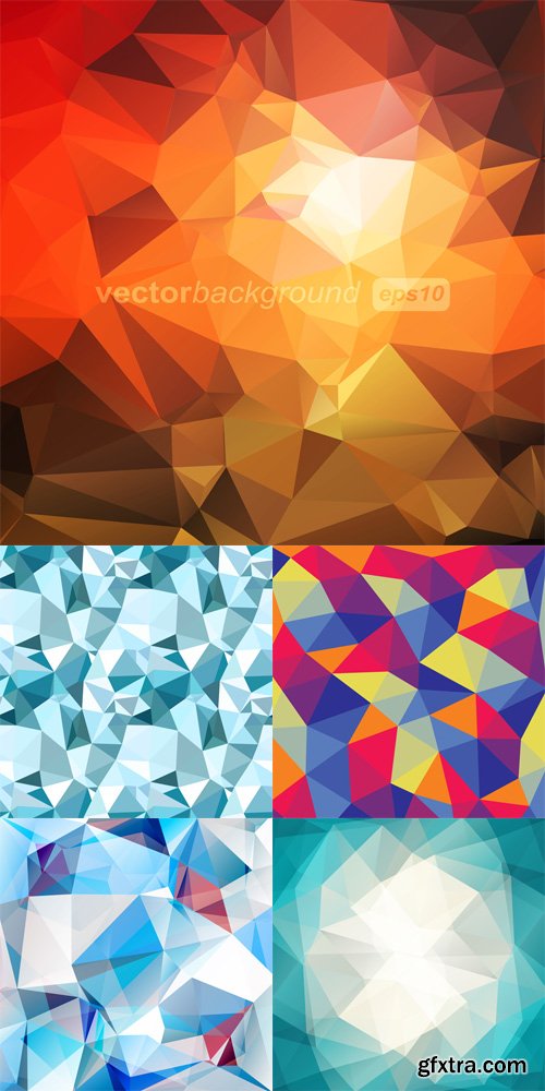 5 Color Polygon Backgrounds