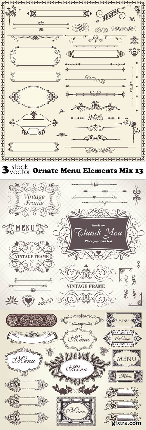 Vectors - Ornate Menu Elements Mix 13