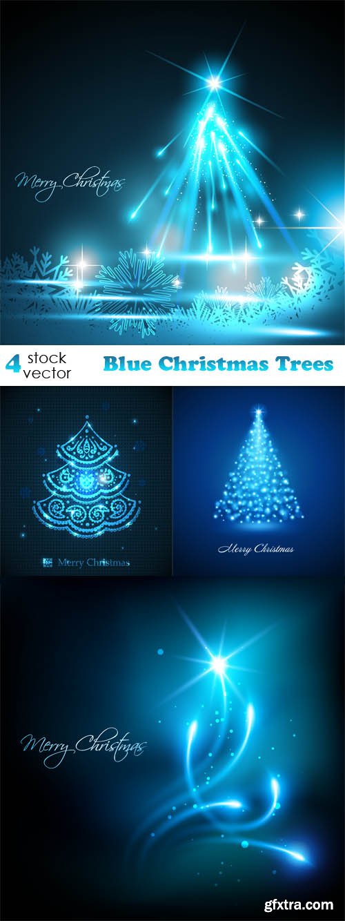 Vectors - Blue Christmas Trees