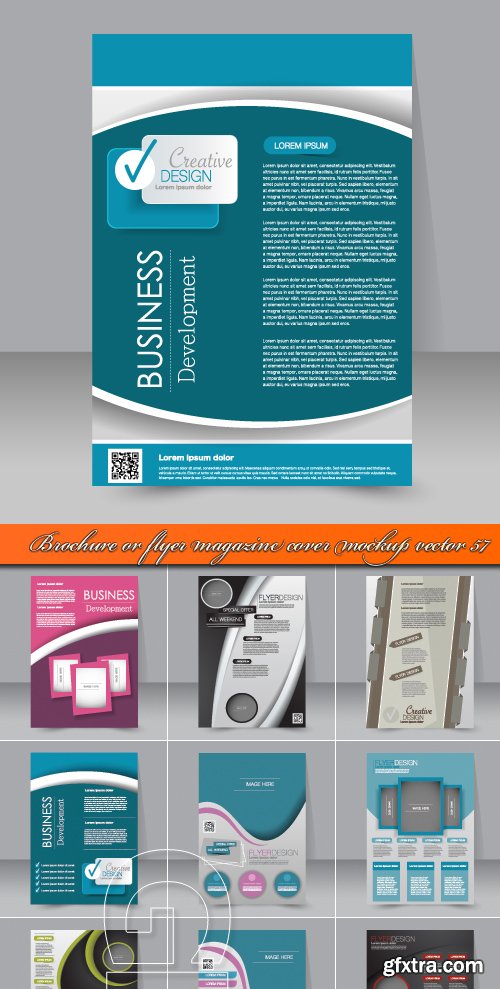 Brochure or flyer magazine cover mockup vector 57