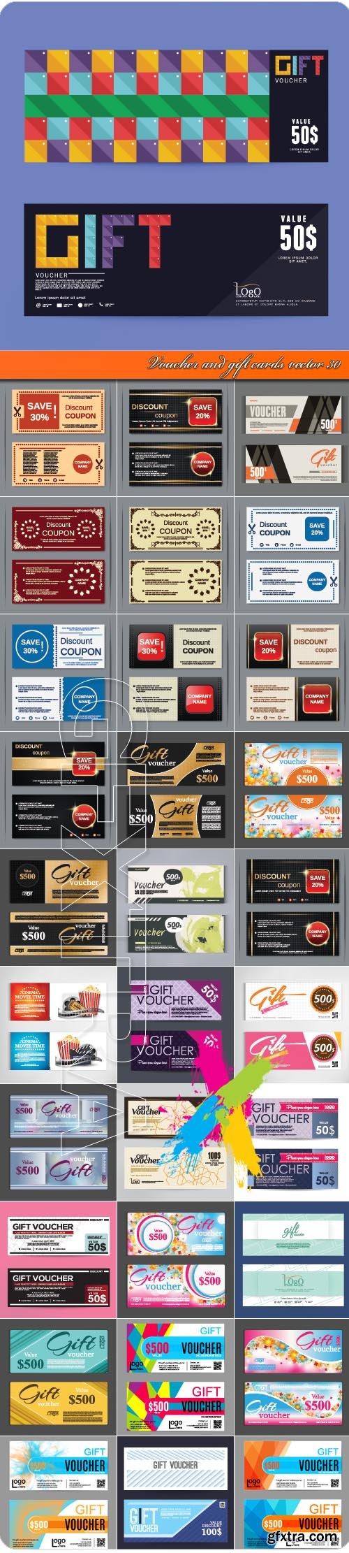 Voucher and gift cards vector 30