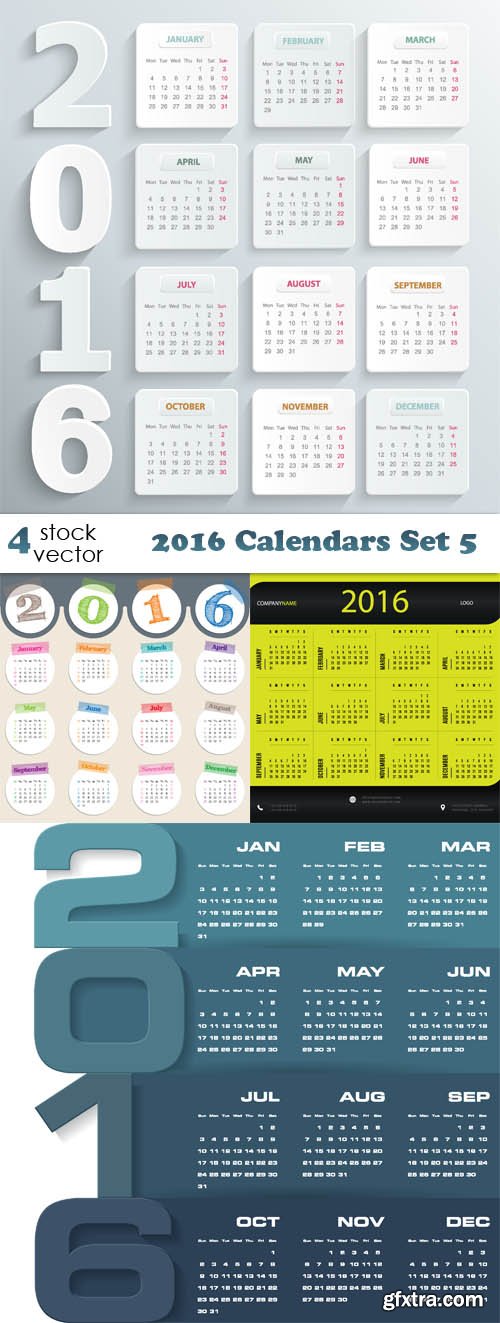 Vectors - 2016 Calendars Set 5