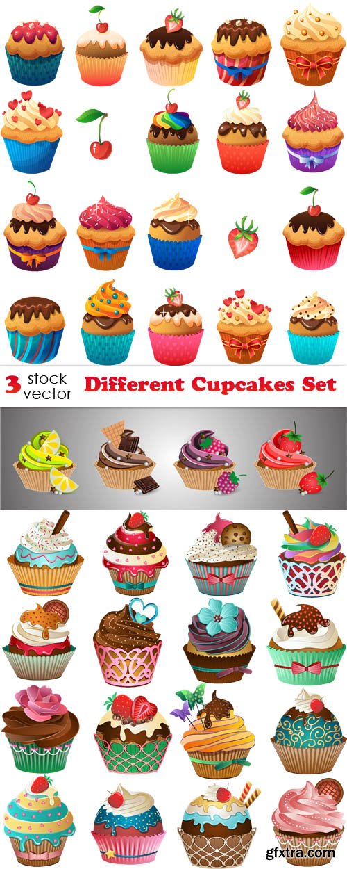 Vectors - Different Cupcakes Set