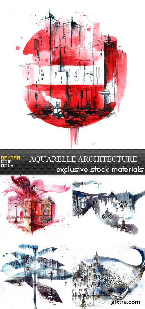 Aquarelle Architecture 5xJPG