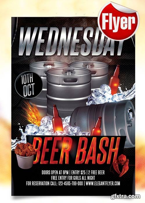 Beer Bash Flyer Template + Facebook Cover