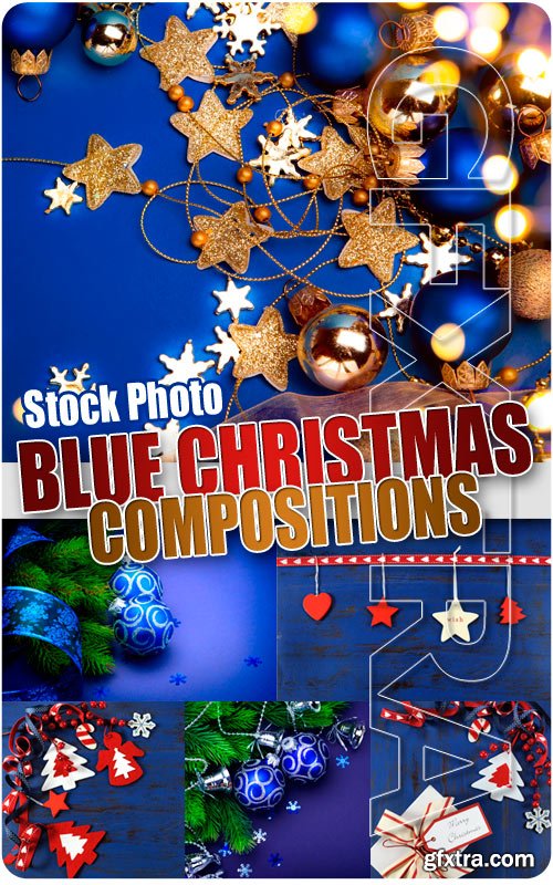 Blue Xmas Compositions - UHQ Stock Photo
