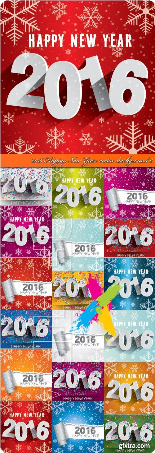 2016 Happy New Year vector background 2