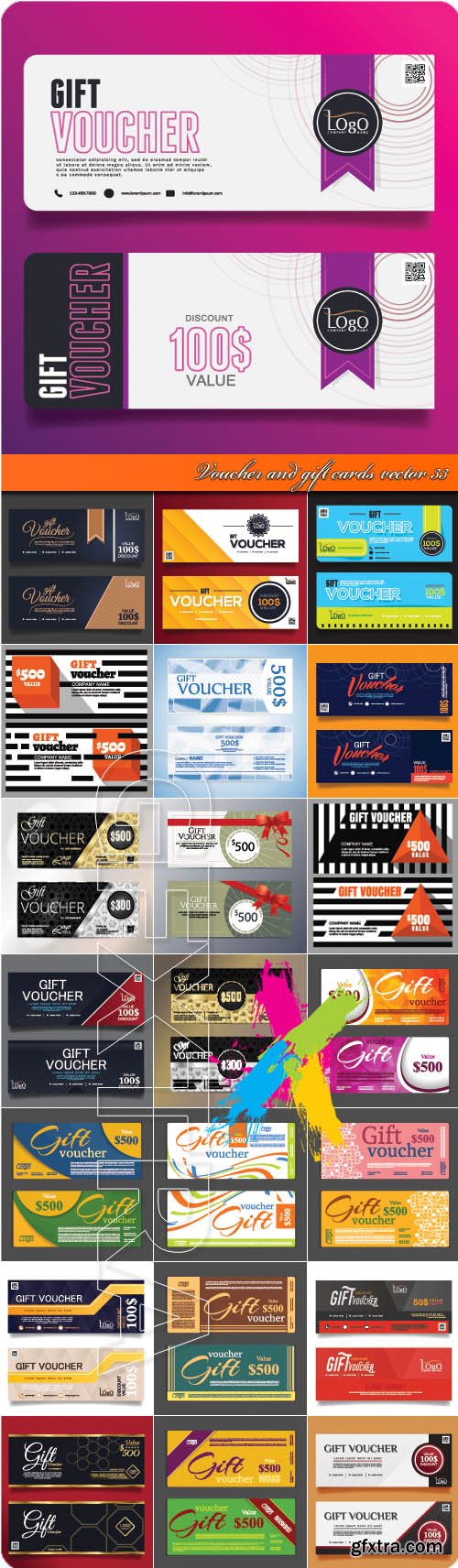 Voucher and gift cards vector 33