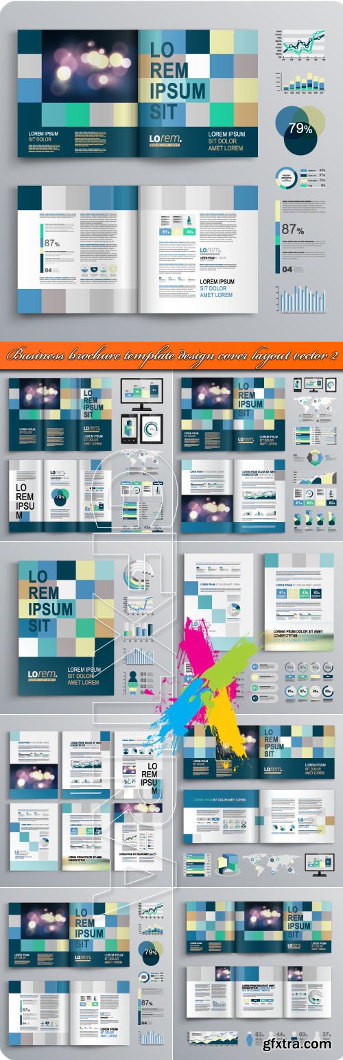 Business brochure template design cover layout vector 2
