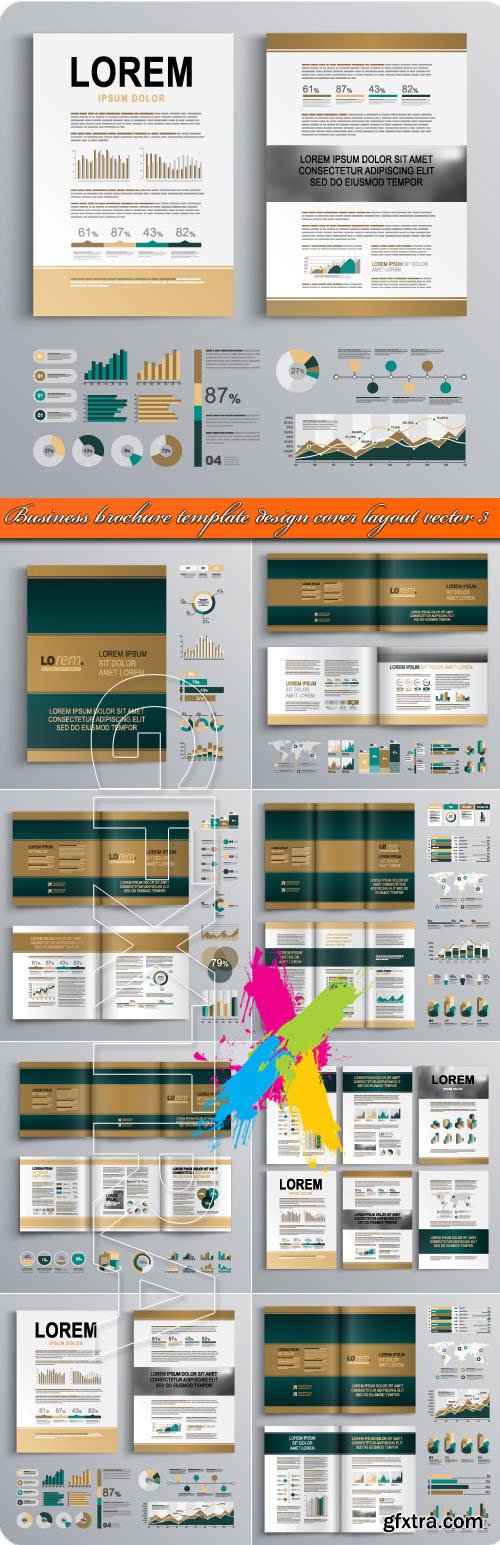 Business brochure template design cover layout vector 3
