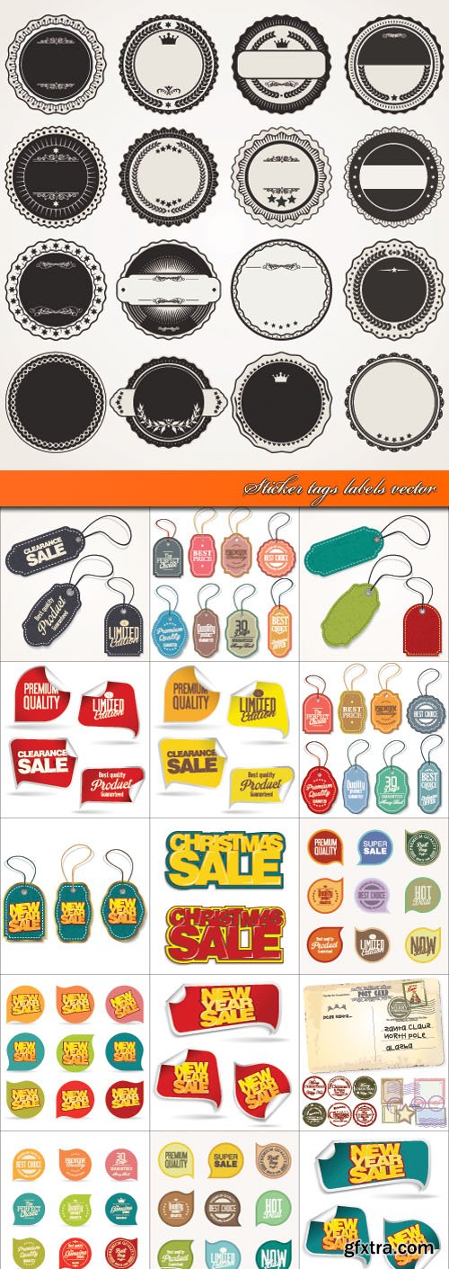 Sticker tags labels vector