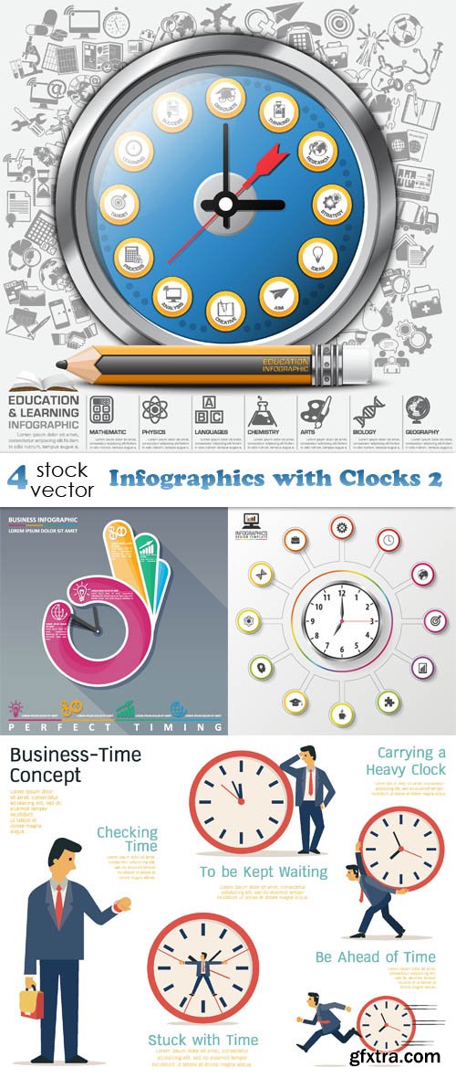 Vectors - Infographics with Clocks 2