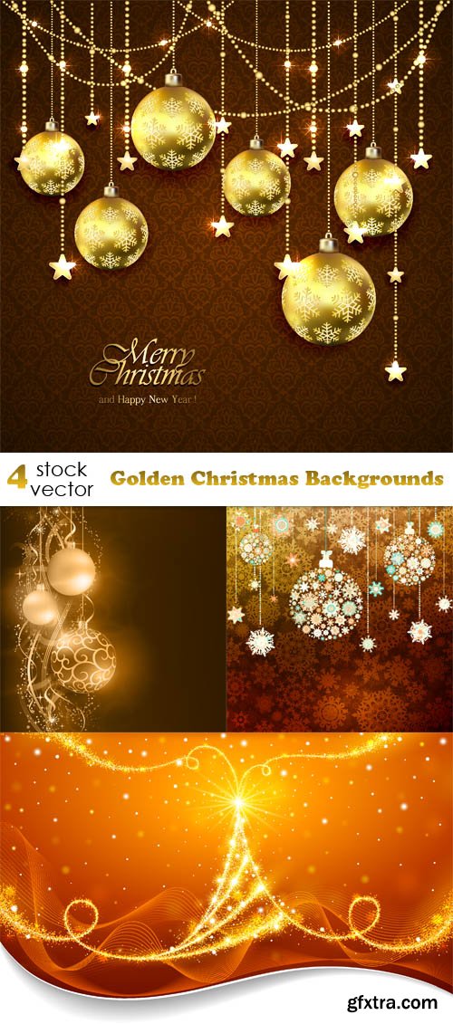 Vectors - Golden Christmas Backgrounds