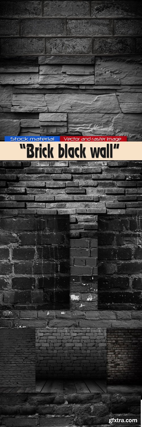 Brick black wall