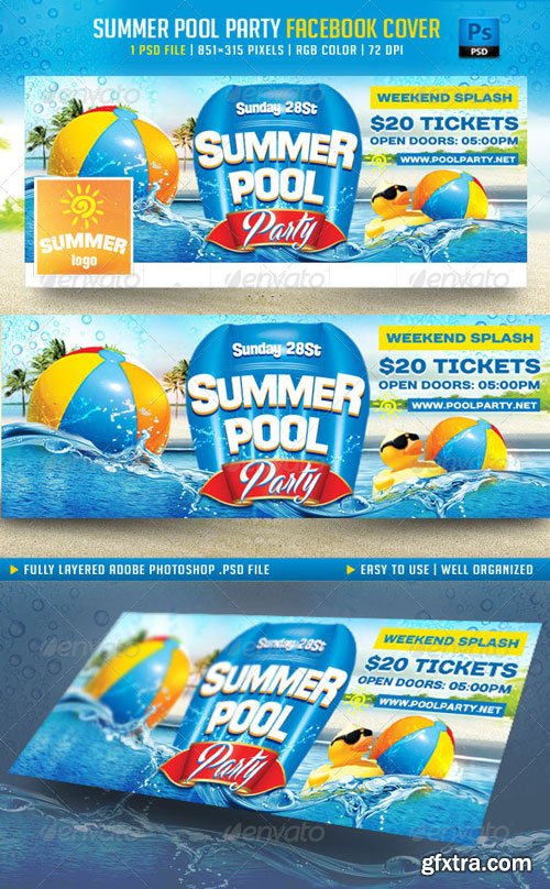 GraphicRiver - Summer Pool Party Facebook Cover - 8006029
