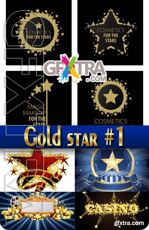 Gold star #1 - Stock Vector